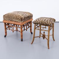 Pair of English Aesthetic Bamboo , Faux-Bamboo Stools - Sold for $1,536 on 10-11-2026 (Lot 755).jpg